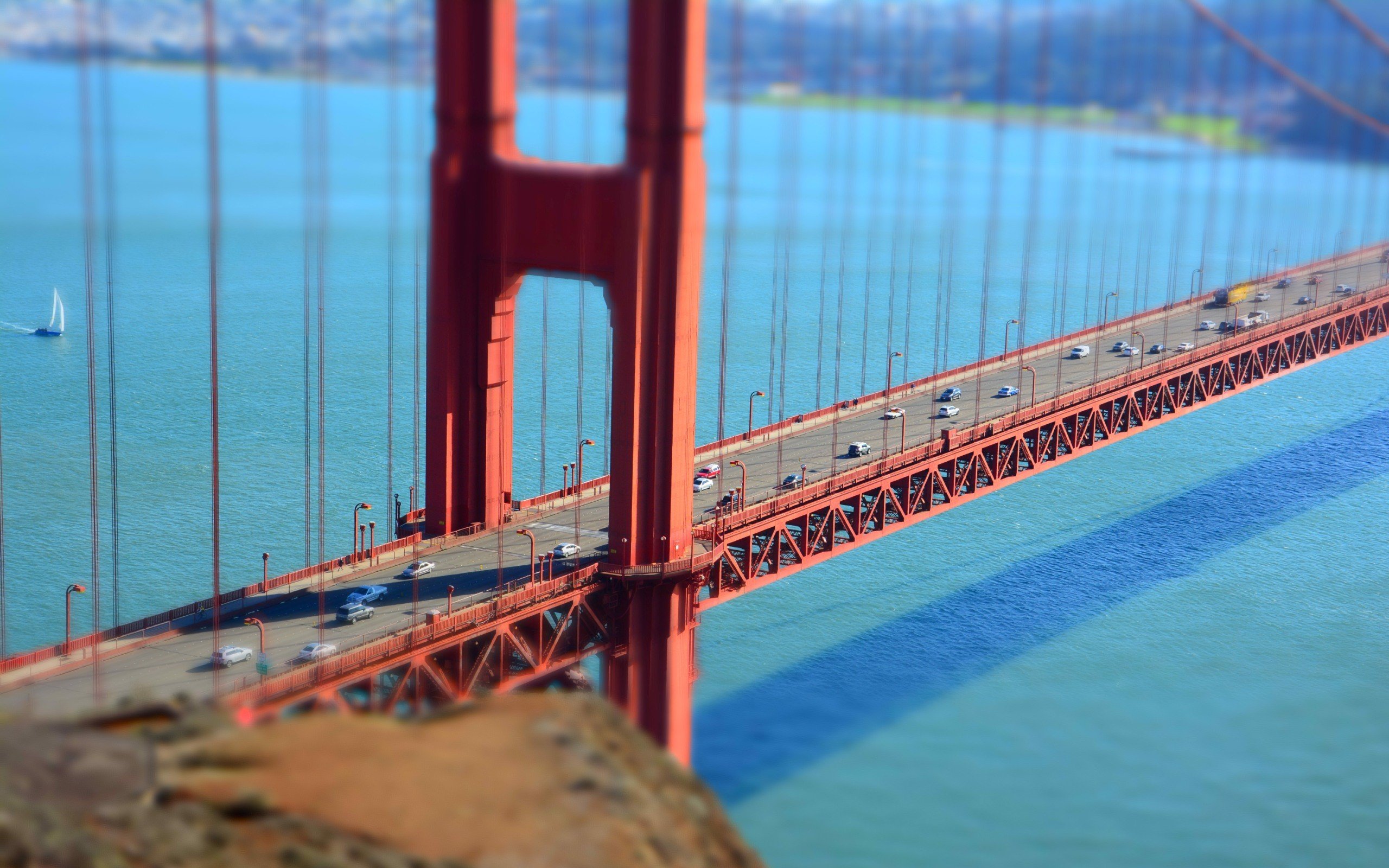 tilt shift, Golden Gate Bridge, Bridge, Architecture Wallpaper