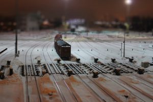 tilt shift, Railway, Train, Snow, Rail yard