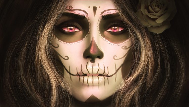 Sugar Skull, Santa Muerte, Filter HD Wallpaper Desktop Background