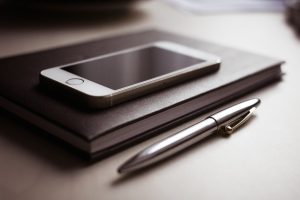 technology, Phone, Cellphone, Notebooks, Pencils, Monochrome