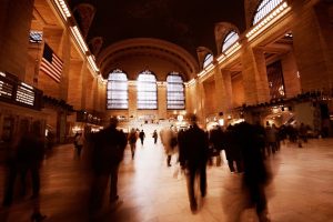 New York City, Train station, Motion blur