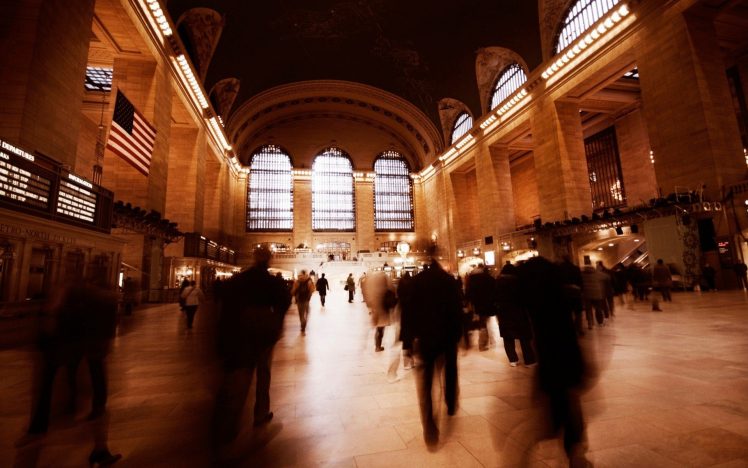 New York City, Train station, Motion blur HD Wallpaper Desktop Background