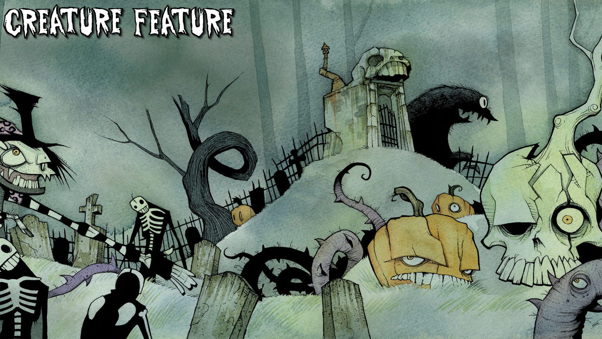 music, Halloween, Skeleton, Creature Feature Wallpaper