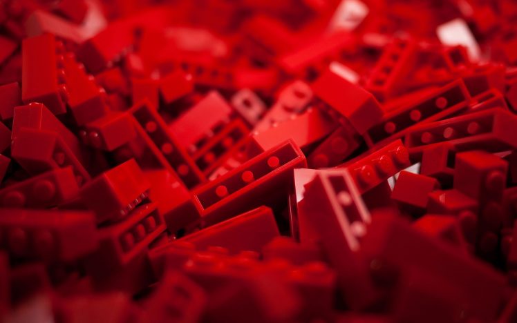 red, LEGO, Bricks, Toys, Depth of field HD Wallpaper Desktop Background