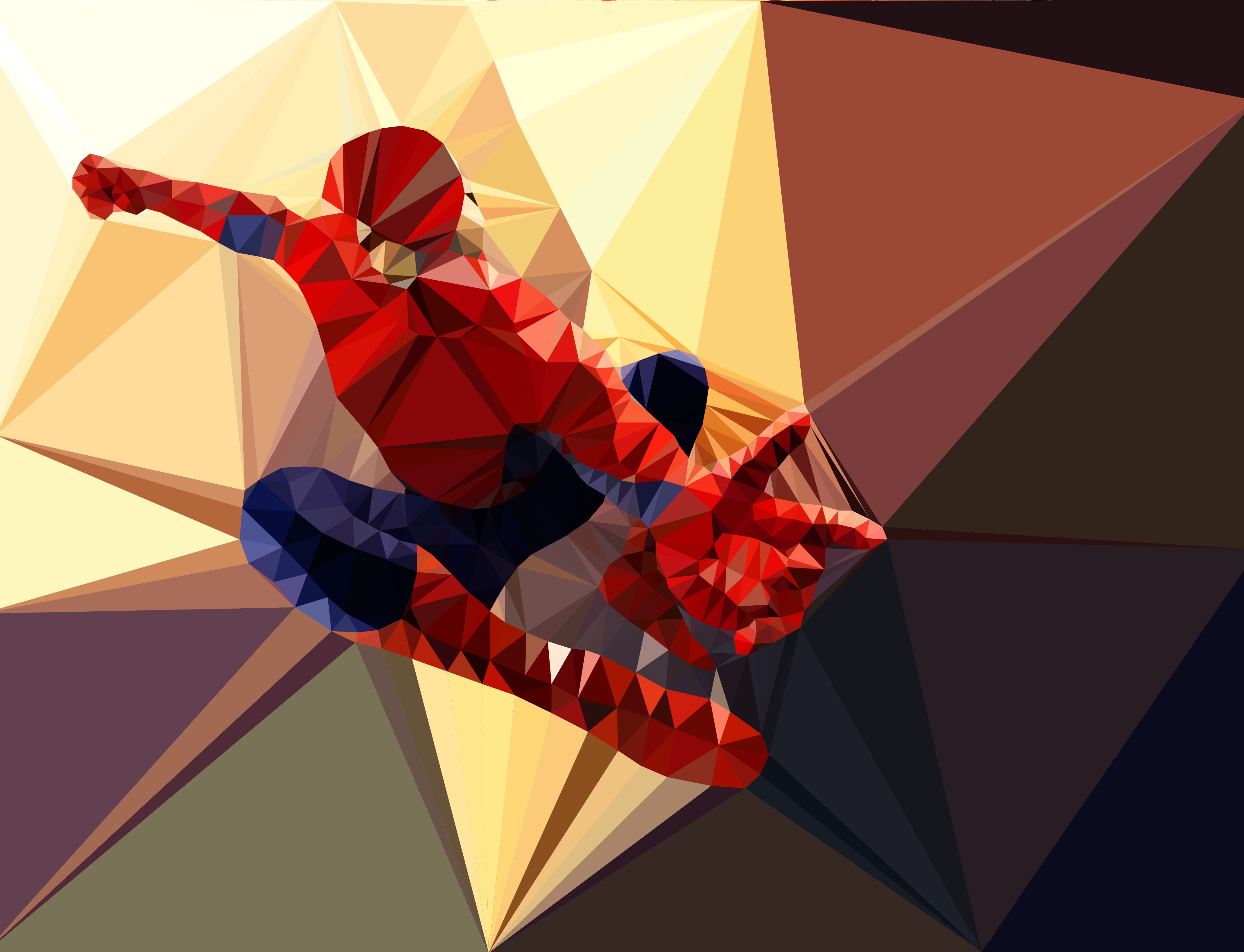 low poly, Spider Man Wallpaper