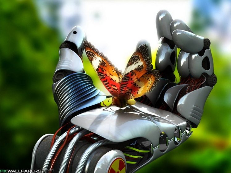 robot, Butterfly HD Wallpaper Desktop Background