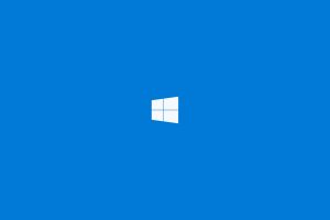 minimalism, Windows 10, Technology, Logo, Blue