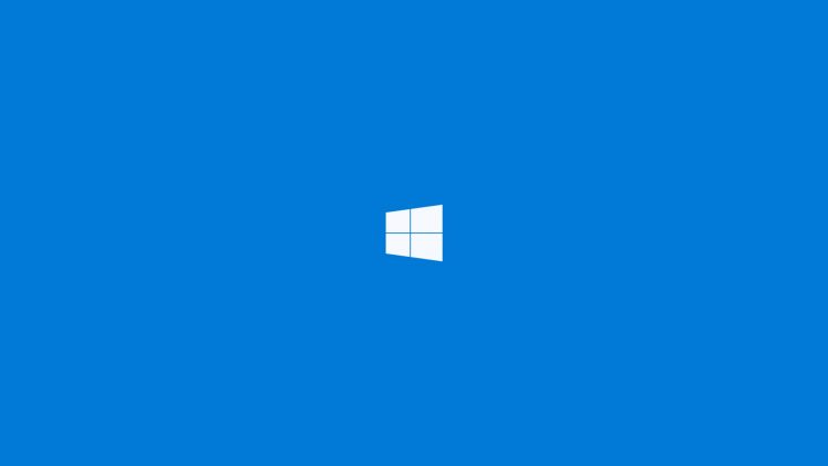 minimalism, Windows 10, Technology, Logo, Blue HD Wallpaper Desktop Background