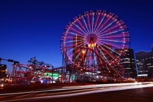 cityscape, Night, Ferris wheel, Japan