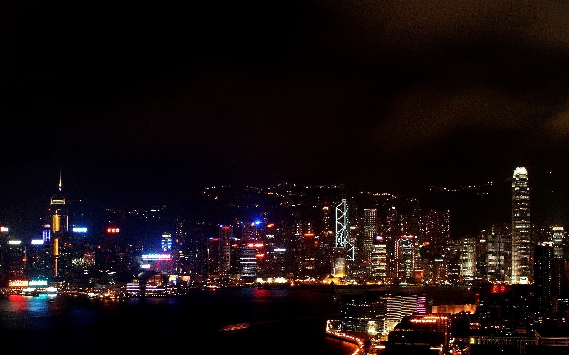 cityscape, Night, Hong Kong Wallpaper