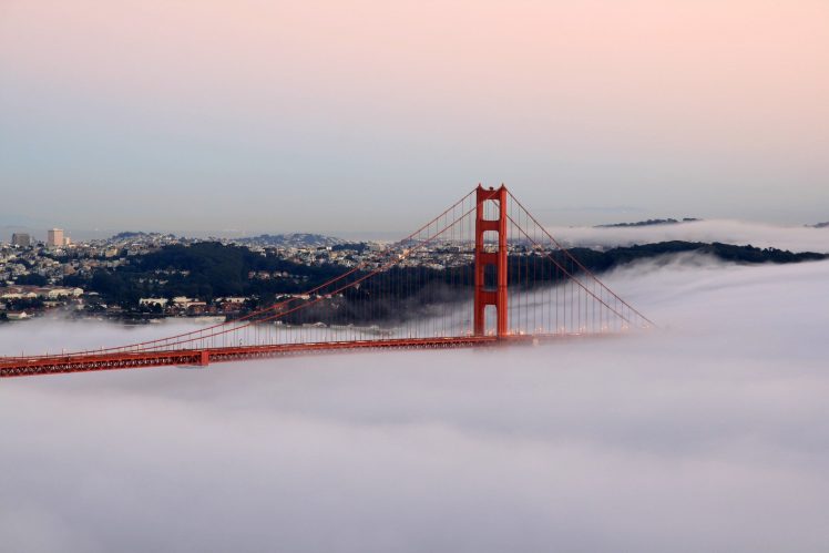 cityscape, Bridge, Golden Gate Bridge, Mist, San Francisco HD Wallpaper Desktop Background