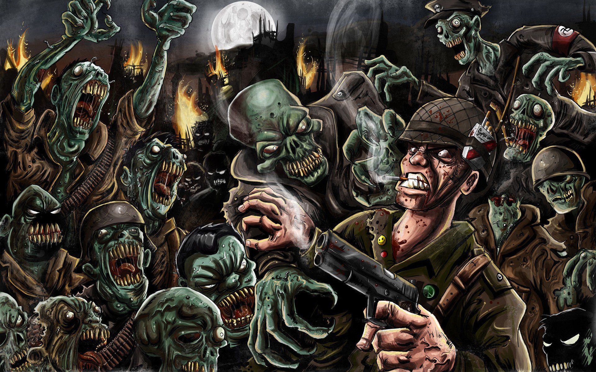 soldier, Zombies, Nazi Wallpaper