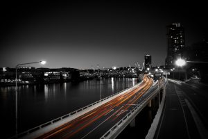 street, Road, Light trails, Selective coloring
