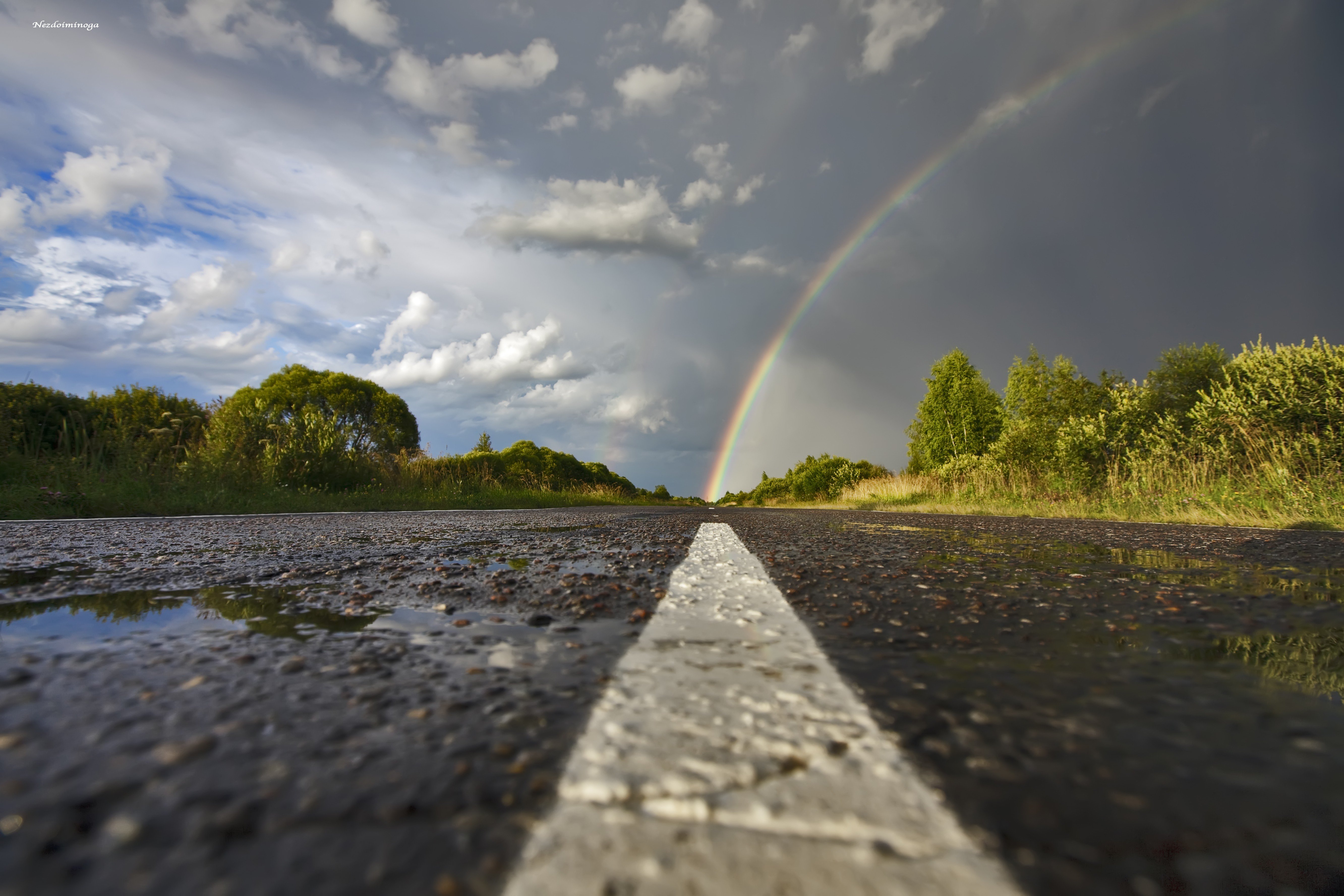street, Road, Rainbows Wallpaper