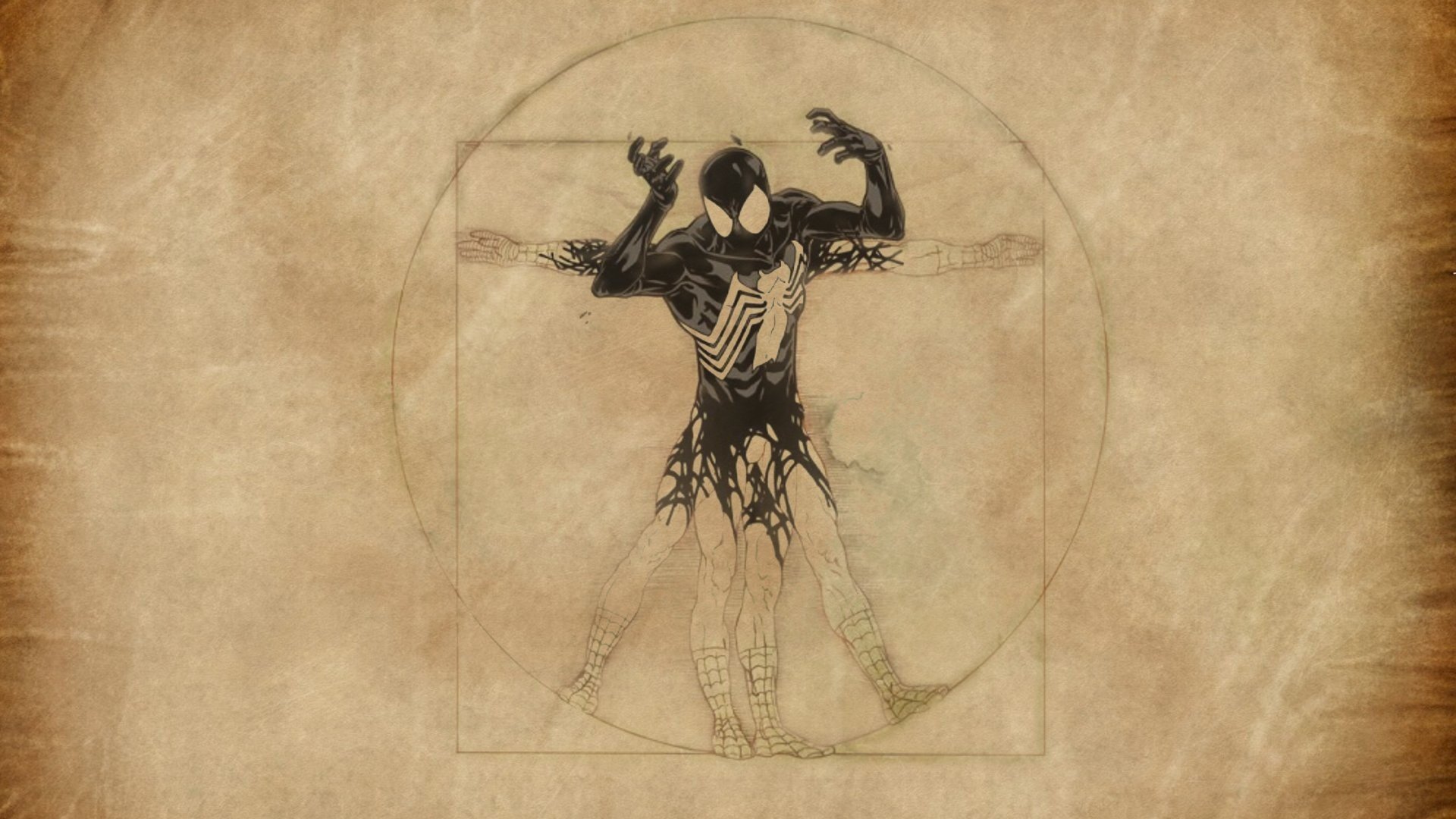 Spider Man, Vitruvian Man Wallpaper