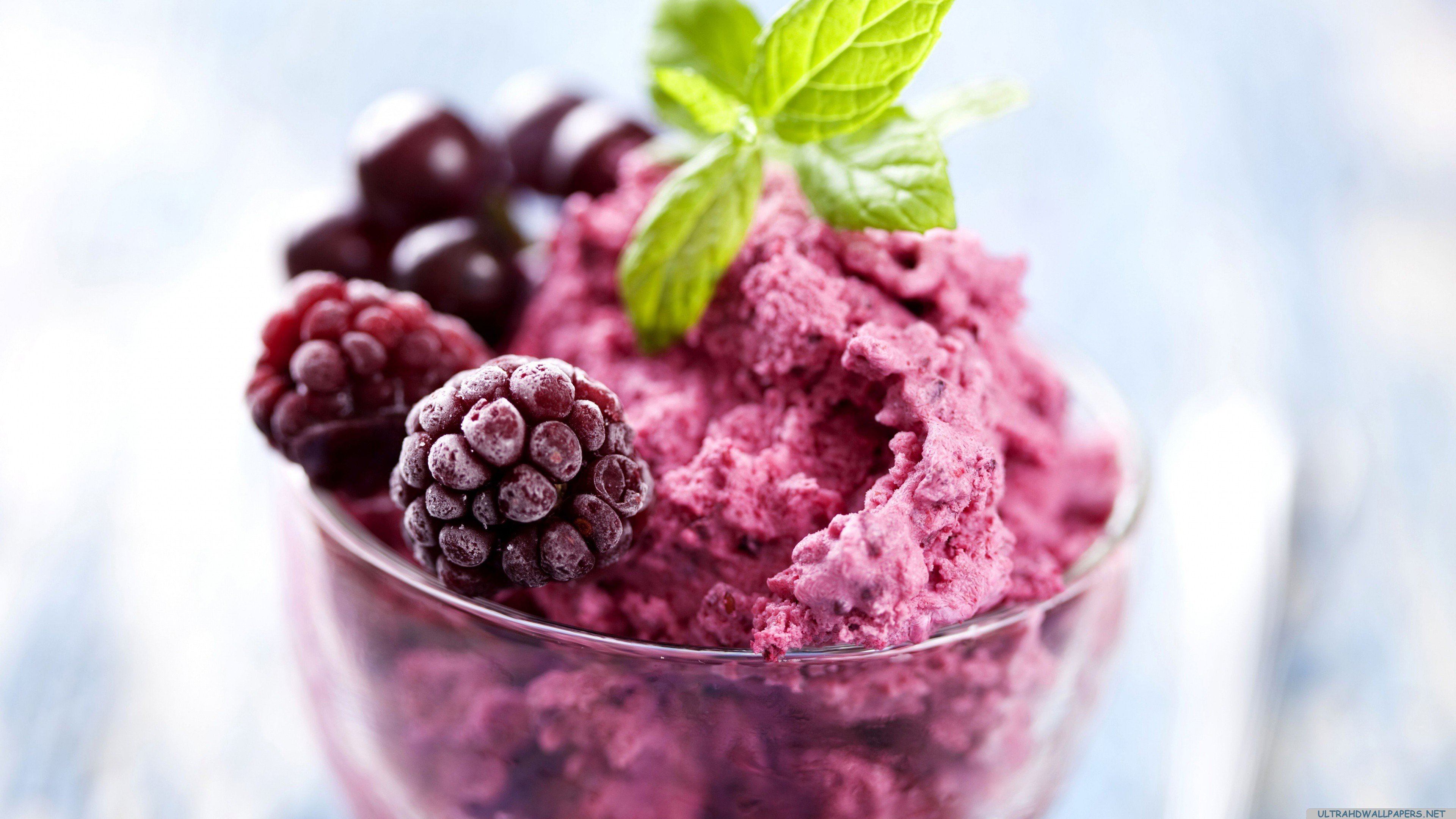 berries, Ice cream, Food Wallpaper