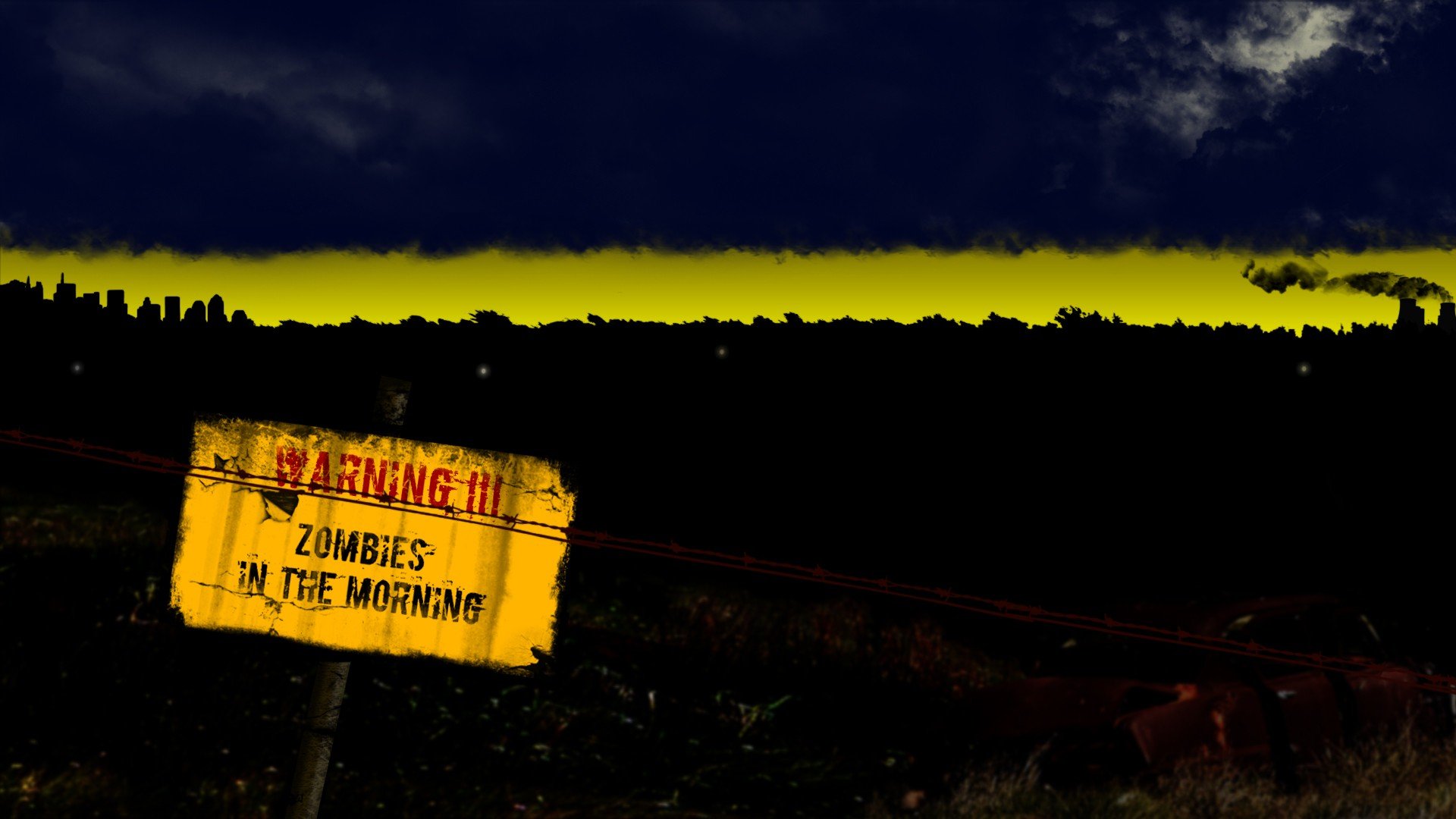 zombies, Morning, Warning signs Wallpaper