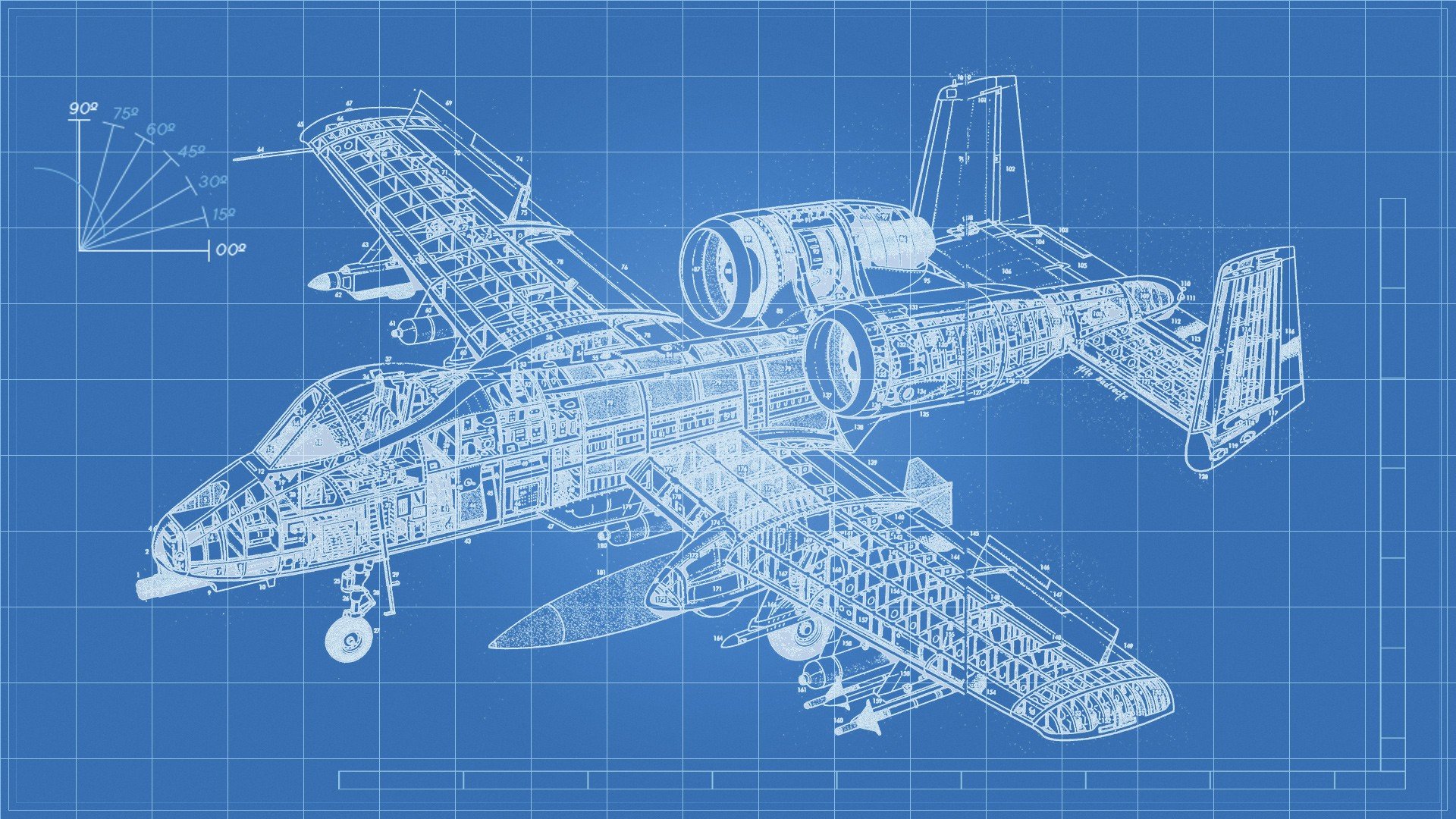 airplane, Technology, Engineering, A 10 Thunderbolt, Blueprints Wallpaper