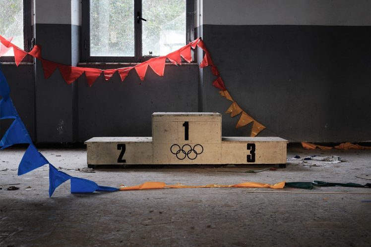 abandoned, Interiors, Podiums, Olympics, Flag, Window, Walls, Stages, On the floor HD Wallpaper Desktop Background