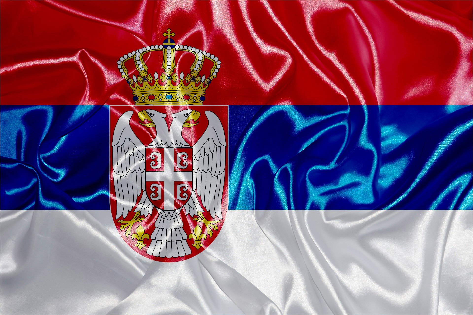 Serbia, Flag, Satin Wallpaper