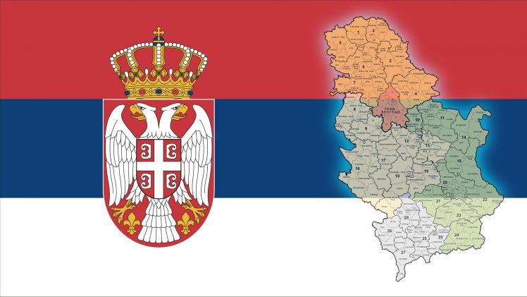 Serbia, Flag, Map HD Wallpaper Desktop Background