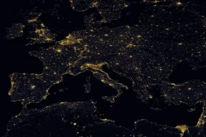 map, Night, Europe