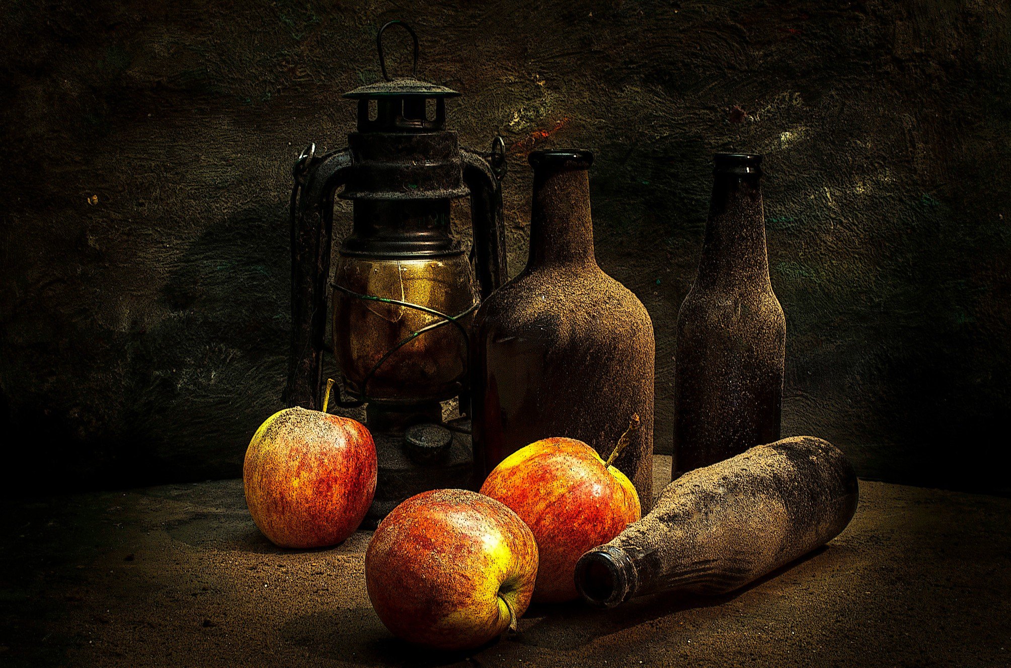 apples, Bottles Wallpaper