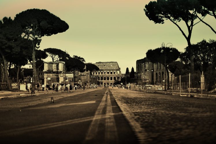 city, Rome, Colosseum, Road HD Wallpaper Desktop Background