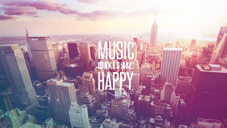 music, Happy, Cityscape, Minimalism, New York City, City HD Wallpaper Desktop Background