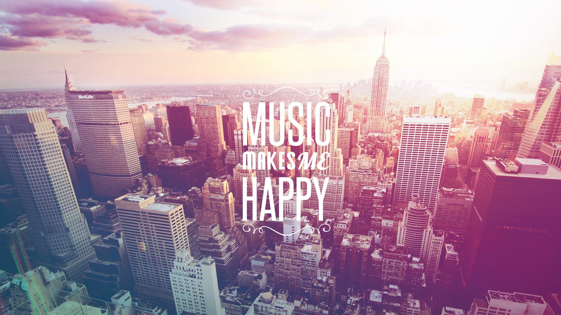 music, Happy, Cityscape, Minimalism, New York City, City Wallpaper