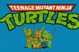 blue background, Teenage Mutant Ninja Turtles