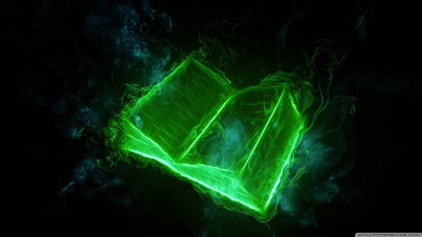 books, Green Wallpaper
