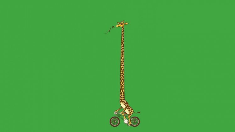 giraffes, Minimalism, Bicycle HD Wallpaper Desktop Background