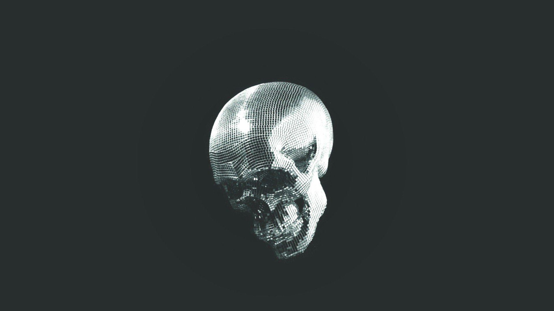 skull, Minimalism, Disco Wallpaper