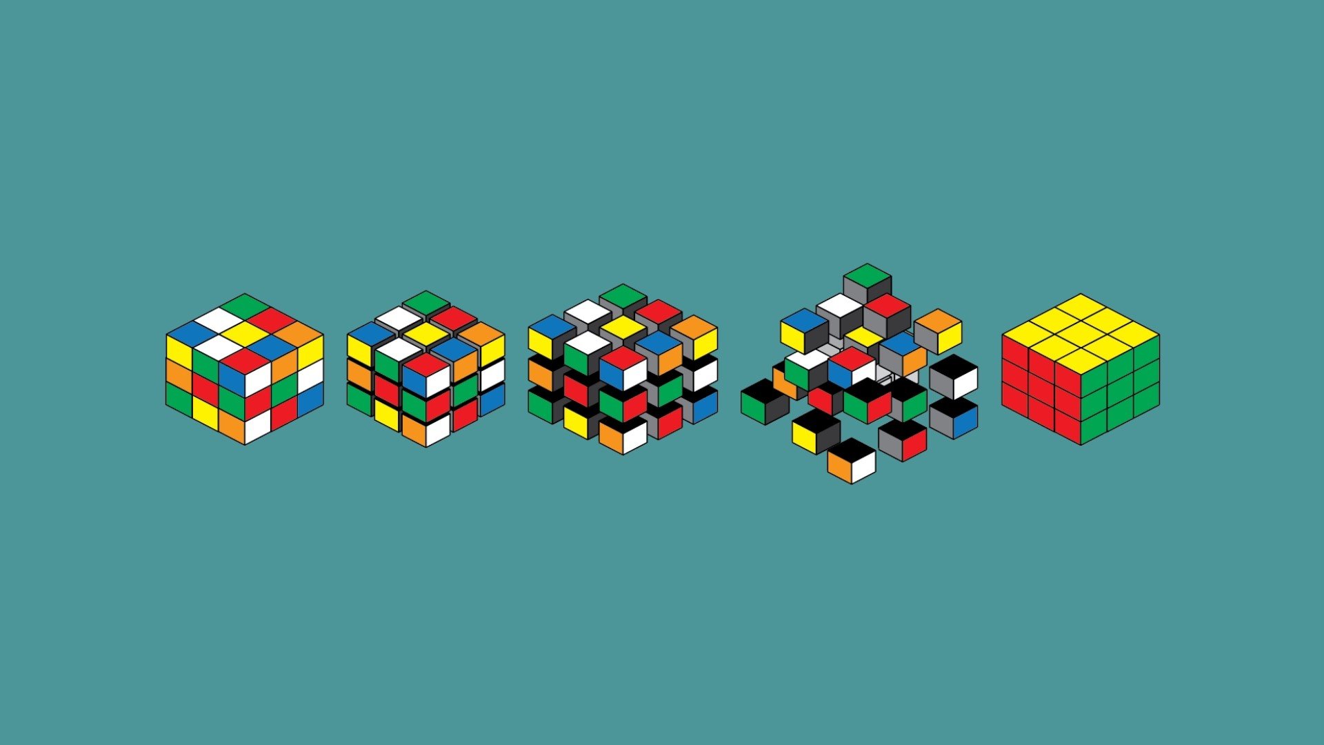 Rubiks Cube, Minimalism Wallpaper