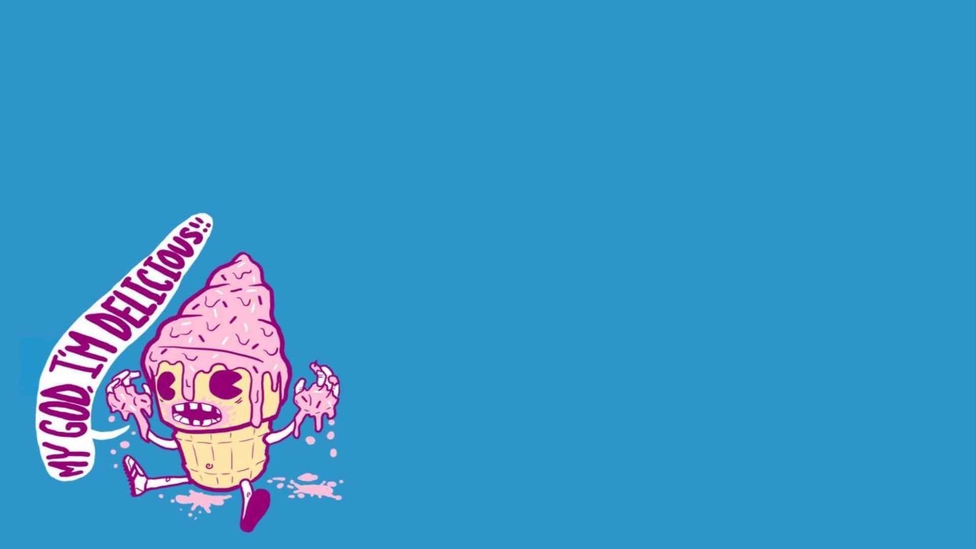 ice cream, Minimalism Wallpaper