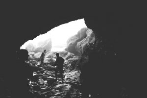 cave, People, Monochrome