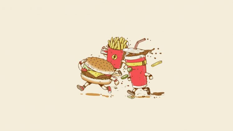 food, Minimalism, Burgers, French fries HD Wallpaper Desktop Background