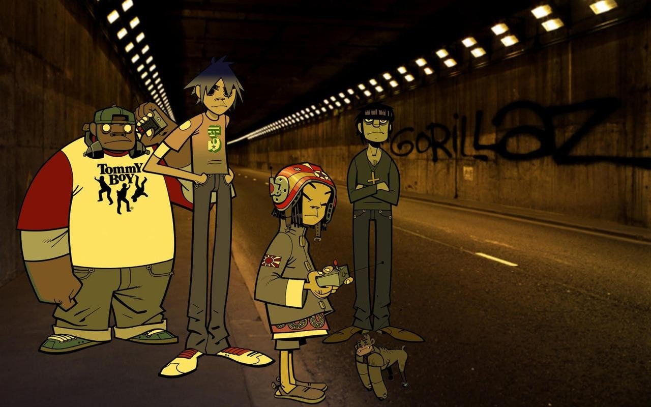 Gorillaz, 2 D, Noodle, Murdoc Niccals, Russel Hobbs, Jamie Hewlett Wallpaper