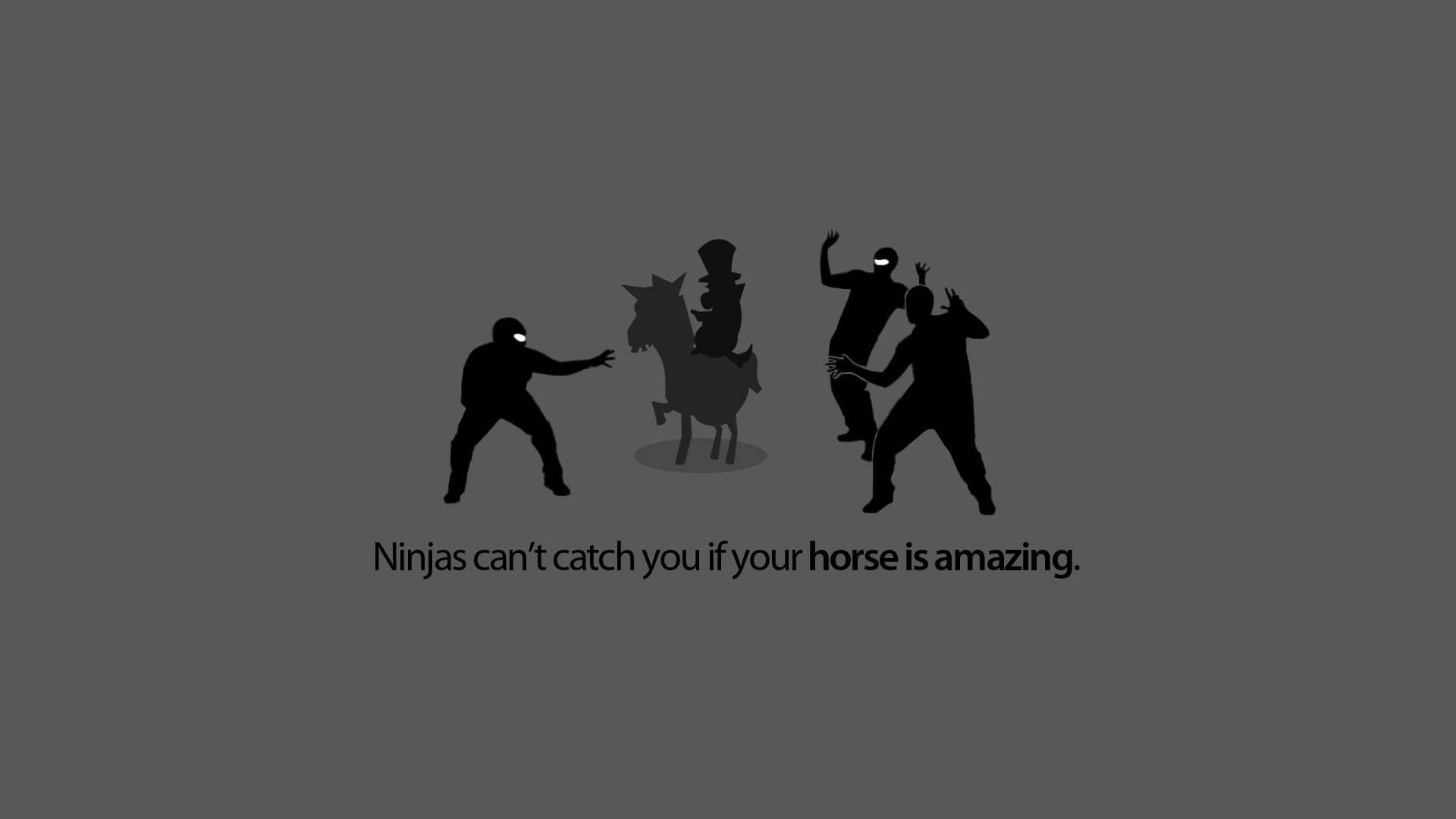 ninjas, Ninjas cant catch you if, Simple background Wallpaper