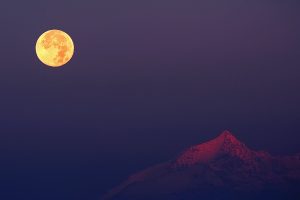 moon, Moonlight, Mountain, Evening