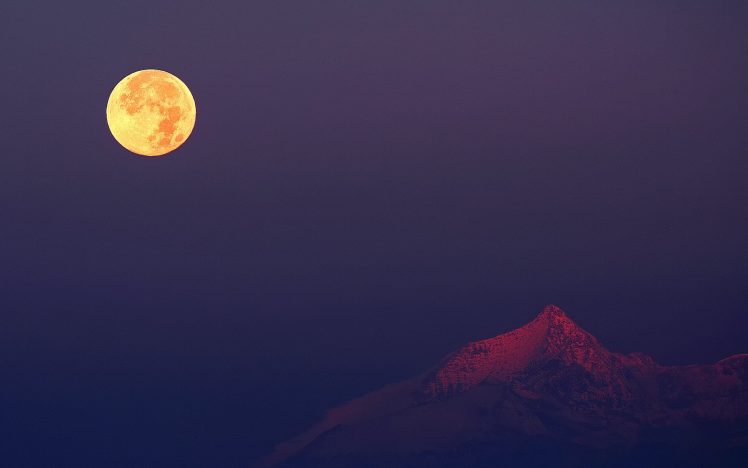 moon, Moonlight, Mountain, Evening HD Wallpaper Desktop Background