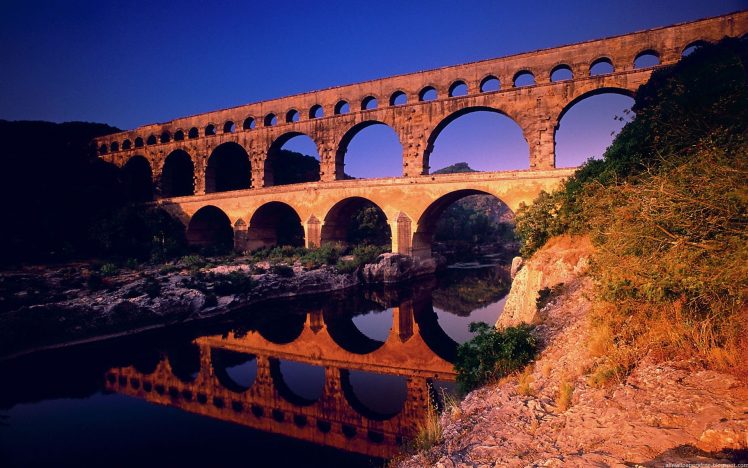 Pont du Gard HD Wallpaper Desktop Background
