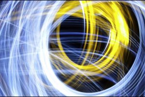 light trails, Long exposure, Circle, Spiral, Yellow, White, Blue