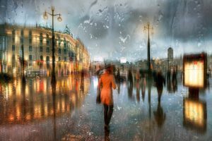 St. Petersburg, People, City, Rain, HDR, Reflection