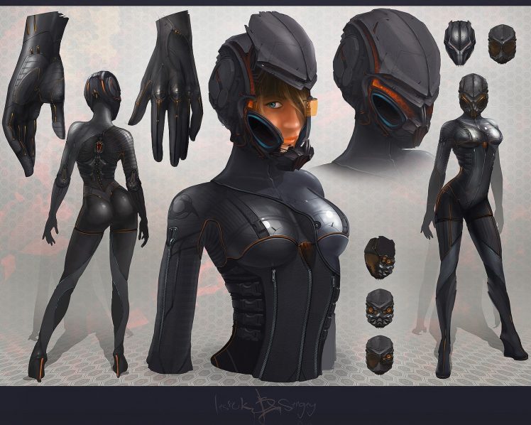 science fiction, Futuristic, Armor, High heels HD Wallpaper Desktop Background