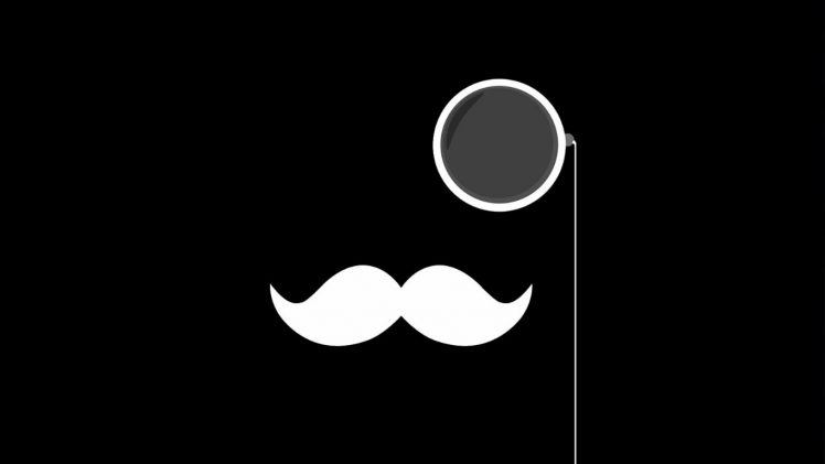 minimalism, Black, Moustache HD Wallpaper Desktop Background