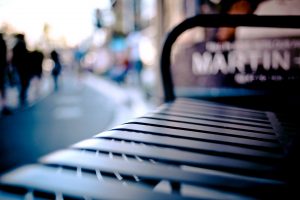 cityscape, Blurred, Bench, Depth of field