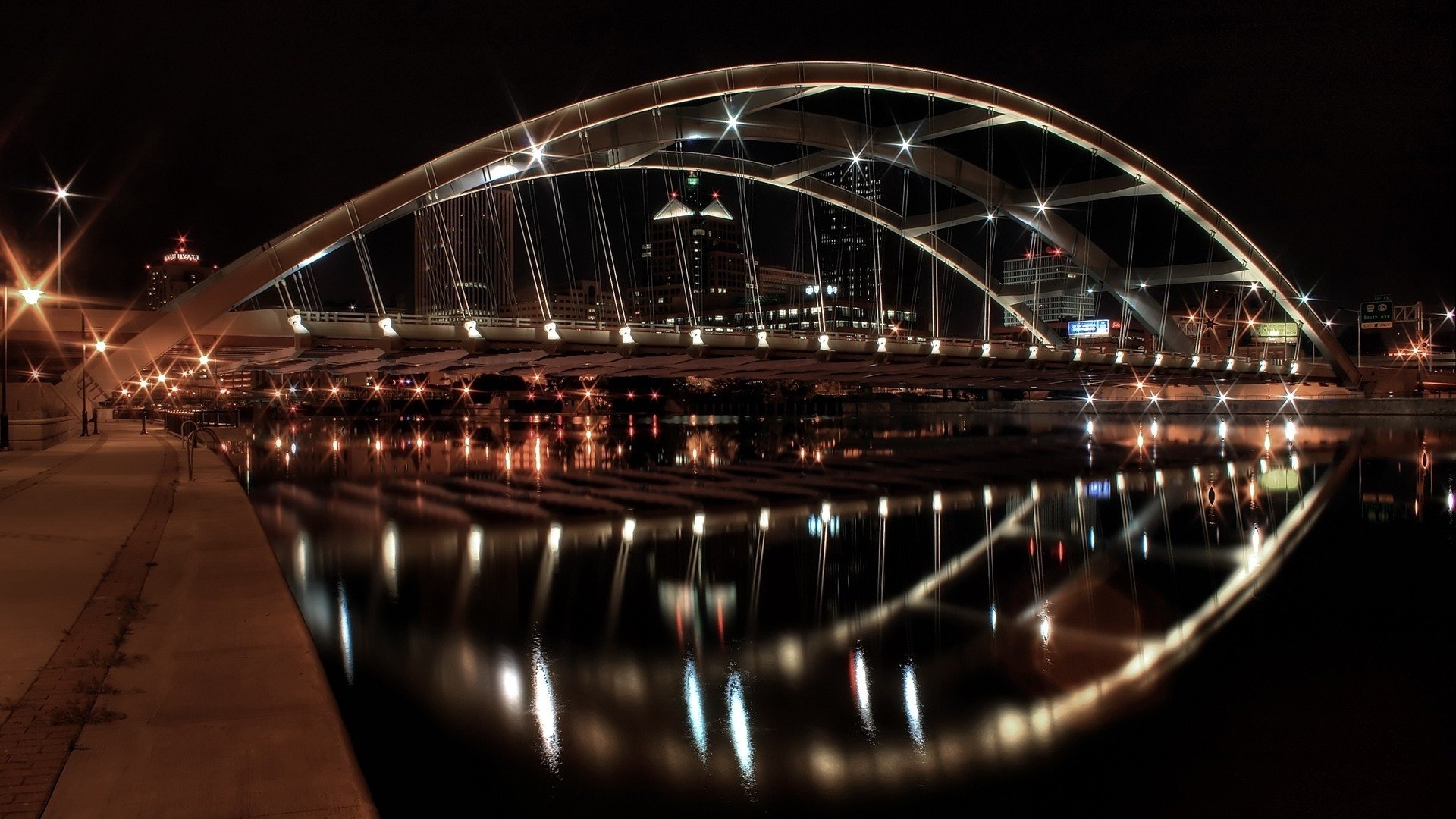 bridge, Reflection Wallpaper