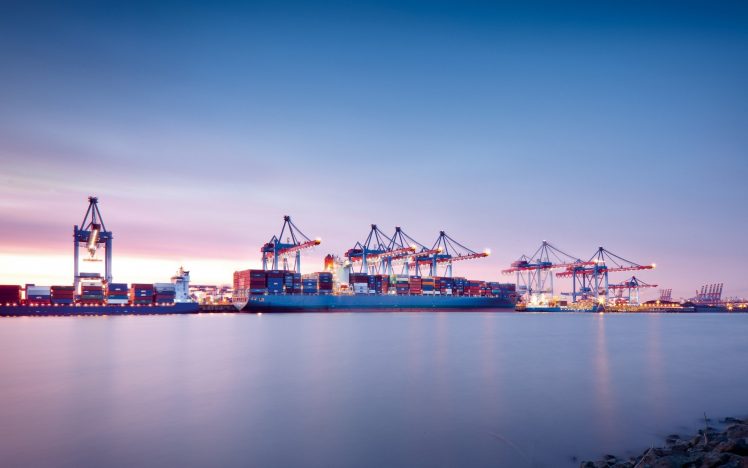 ports, Ship, Container ship, Dock, Hamburg HD Wallpaper Desktop Background